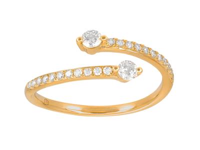 Ring Du Und Ich, Diamanten 0,29ct,18k Gelbgold, Finger 50 - Standard Bild - 1