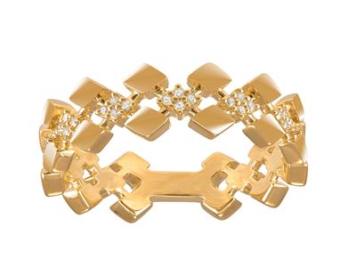 Puzzlering, Diamanten 0,12ct, 18k Gelbgold, Finger 52 - Standard Bild - 1