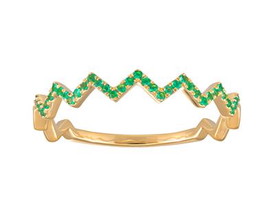 Bge Eclair Emeraudes 0,15ct Or Jaune 18k Doigt 54