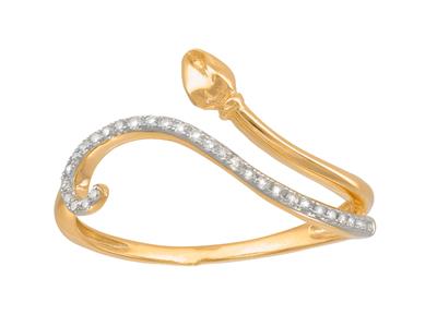 Bge Serpent Diamants 0,08ct Or Jaune 18k Doigt 52 - Standard Bild - 1