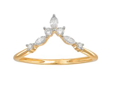 Diademring, Diamanten 0,22ct, 18k Gelbgold, Ringgröe 52