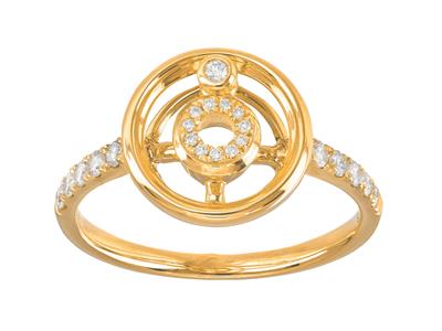 Hoop-ring, Diamanten 0,22ct, Durchmesser 10mm, 18k Gelbgold, Finger 56 - Standard Bild - 1
