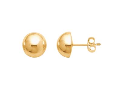 Ohrringe Halbkugel 8 Mm, 18k Gelbgold