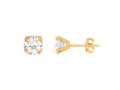 Ohrringe Zirkoniumoxid 6 Mm, Gelbgold 18k