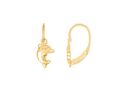 Ohrringe Delphin 7,1 X 5,1 Mm, 18k Gelbgold