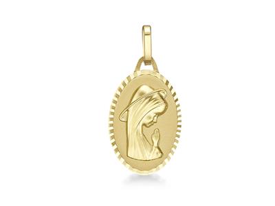 Medaille Ste Vierge Fantaisie 16 Mm, Gelbgold 18k