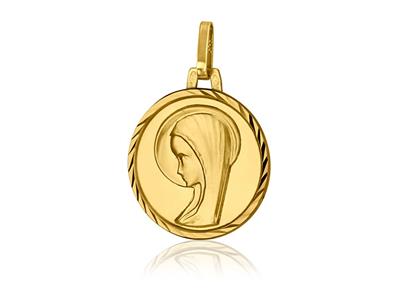 Medaille Ste Vierge Fantaisie 13 Mm, Gelbgold 18k