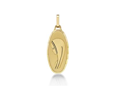 Medaille Ste Vierge Fantaisie 21 Mm, Gelbgold 18k