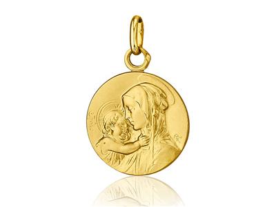 Medaille Ste Vierge Massiv 16 Mm, 18k Gelbgold