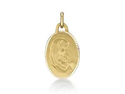 Medaille Ste Vierge Massive Oval 18 Mm, Gelbgold 18k