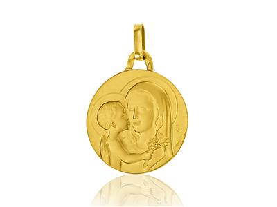 Medaille Ste Vierge Massiv 18 Mm, Gelbgold 18k - Standard Bild - 1