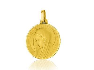 Medaille Ste Vierge Massiv 18 Mm, Gelbgold 18k