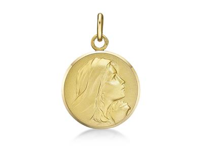 Medaille Ste Vierge Massiv 18 Mm, Gelbgold 18k