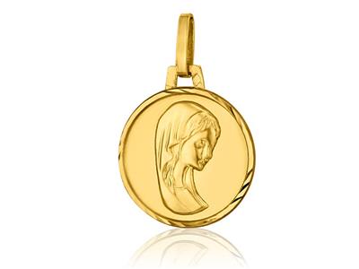 Medaille Ste Vierge Fantaisie 14 Mm, Gelbgold 18k