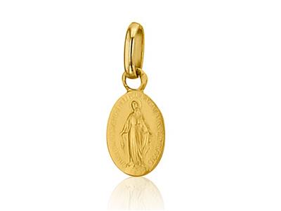 Medaille Wundertätige Jungfrau 9 Mm, 18k Gelbgold - Standard Bild - 1