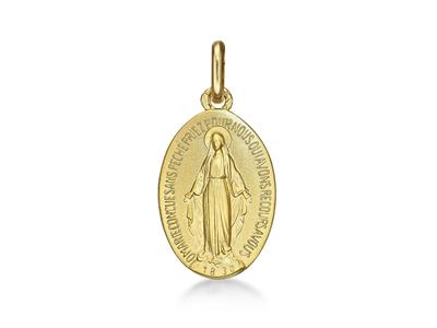 Medaille Wundertätige Jungfrau 19 Mm, 18k Gelbgold