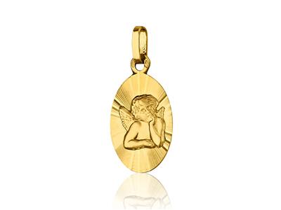 Medaille Engel Phantasie 16 Mm, Gelbgold 18k - Standard Bild - 1