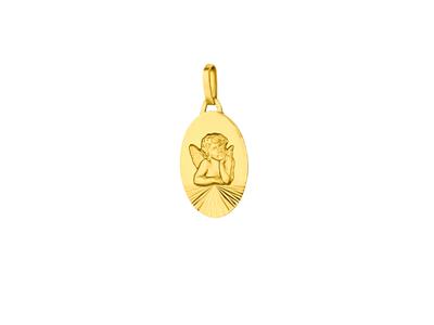 Medaille Engel Phantasie 16 Mm, 18k Gelbgold