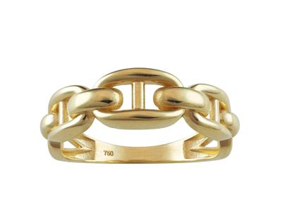 6 MM Marine Masche Ring, 18k Gelbgold, Finger 56