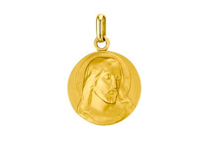 Medaille Christus Massiv 18 Mm, Gelbgold 18k
