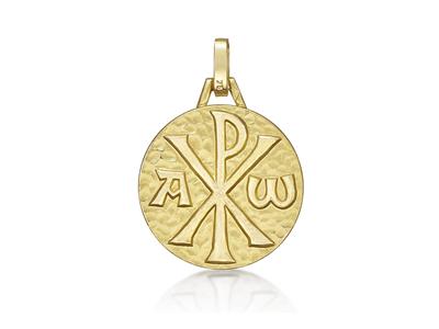 Chrisme-medaille 18 Mm, Gelbgold 18k - Standard Bild - 1