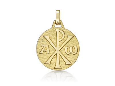 Chrisme-medaille 18 Mm, Gelbgold 18k