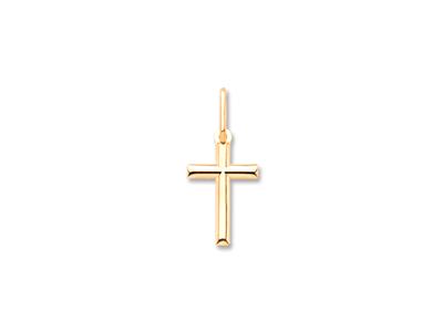 Anhänger Geziegeltes Kreuz 15 Mm, 18k Gelbgold