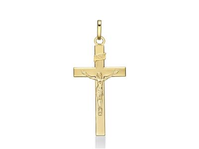 Anhänger Christuskreuz Inri 24 Mm, Gelbgold 18k - Standard Bild - 1