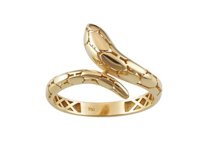 Schlangenring Geschuppt 3 Mm, 18k Gelbgold, Finger 54