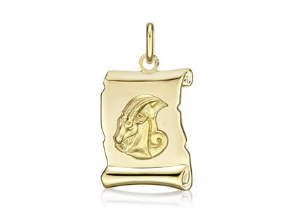 Zodiac Pergament-medaille, Steinbock 20 Mm, 18k Gelbgold - Standard Bild - 1