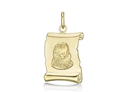 Zodiac Pergament-medaille, Jungfrau 20 Mm, 18k Gelbgold - Standard Bild - 1