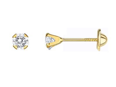 Ohrringe Zirkoniumoxid 3 Mm, Gelbgold 18k - Standard Bild - 1