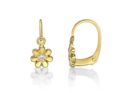 Ohrringe Blume, 18k Gelbgold - Standard Bild - 1