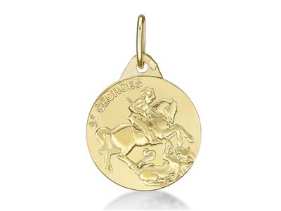 St. Georges Medaille 15 Mm, 18k Gelbgold