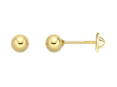 Kugel-ohrringe 4 Mm, 18k Gelbgold