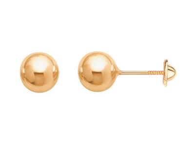 Kugel-ohrringe 6 Mm, 18k Gelbgold