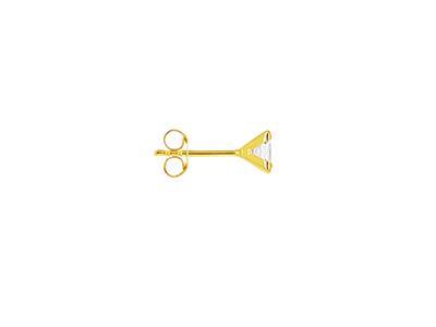 Ohrringe Quadratisches Zirkoniumoxid 4 Mm, 4 Krappen, 18k Gelbgold - Standard Bild - 3