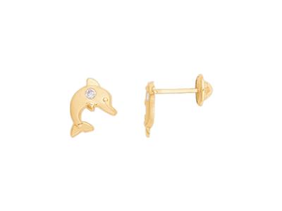 Ohrringe Delphine, Zirkoniumoxide, 18k Gelbgold - Standard Bild - 1