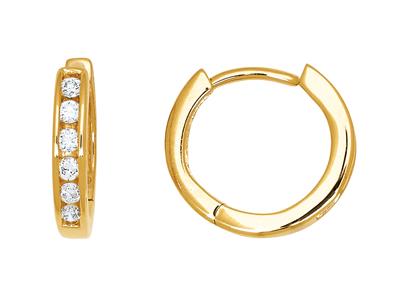 Diamantkreolen Halbgefasst 0,13ct, 18k Gelbgold