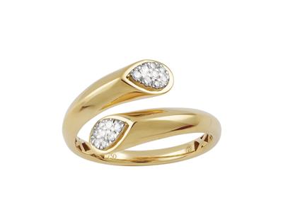 Ring, Abgeschragte Kanten, Diamanten 0,11ct, 18k Gelbgold, Finger 58