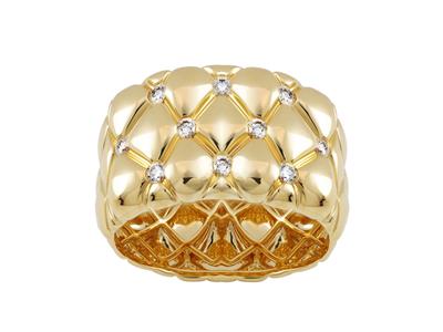 Steppring 12,50 Mm, Diamanten 0,28ct, 18k Gelbgold, Finger 56 - Standard Bild - 1