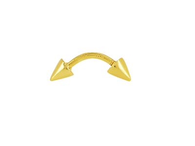 Percing Augenbrauen-doppelkegel, Schaft 1,2 X 9 Mm, Gelbgold 18k