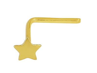 Percing Nase Stern 3 Mm, Schaft Winkel, Gelbgold 18k