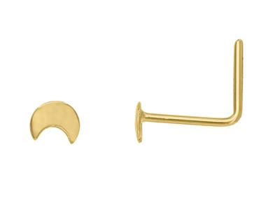 Nasenpiercing Mond 3 Mm, Stift Winkel, Gelbgold 18k - Standard Bild - 1