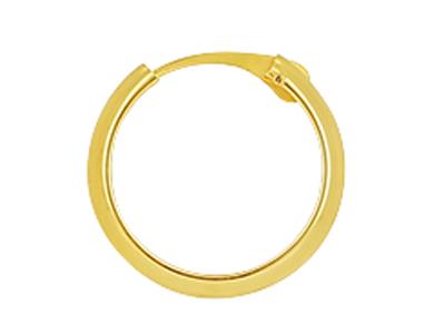 Kreolen Rohr 1/2 Ring 2 X 0,9 Mm, Innendurchmesser 10 Mm, Gelbgold 18k - Standard Bild - 2