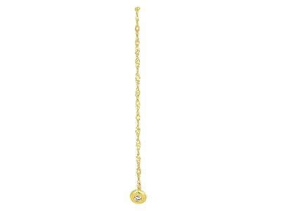 Ohrringe Singapur-kette, 2,5 Cm Undcabochon Zirkonia 2 Mm, Gelbgold 1 8k - Standard Bild - 2