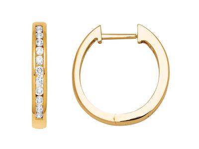 Kreolen Diamanten 0,27ct, Innendurchmesser 14 Mm, Gelbgold 18k