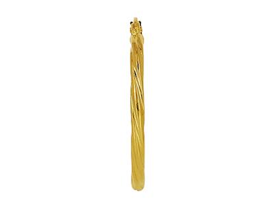 Creolen Torchon Rohr 2 Mm, Innendurchmesser 20 Mm, Gelbgold 18k - Standard Bild - 3