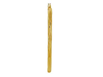 Creolen Torchon Rohr 2 Mm, Innendurchmesser 30 Mm, Gelbgold 18k - Standard Bild - 3