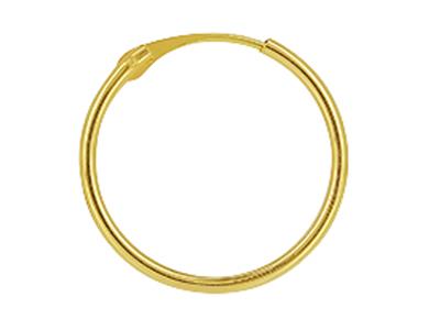 Creolen Hohlrohr 2 Mm, Innendurchmesser 14 Mm, Gelbgold 18k - Standard Bild - 2